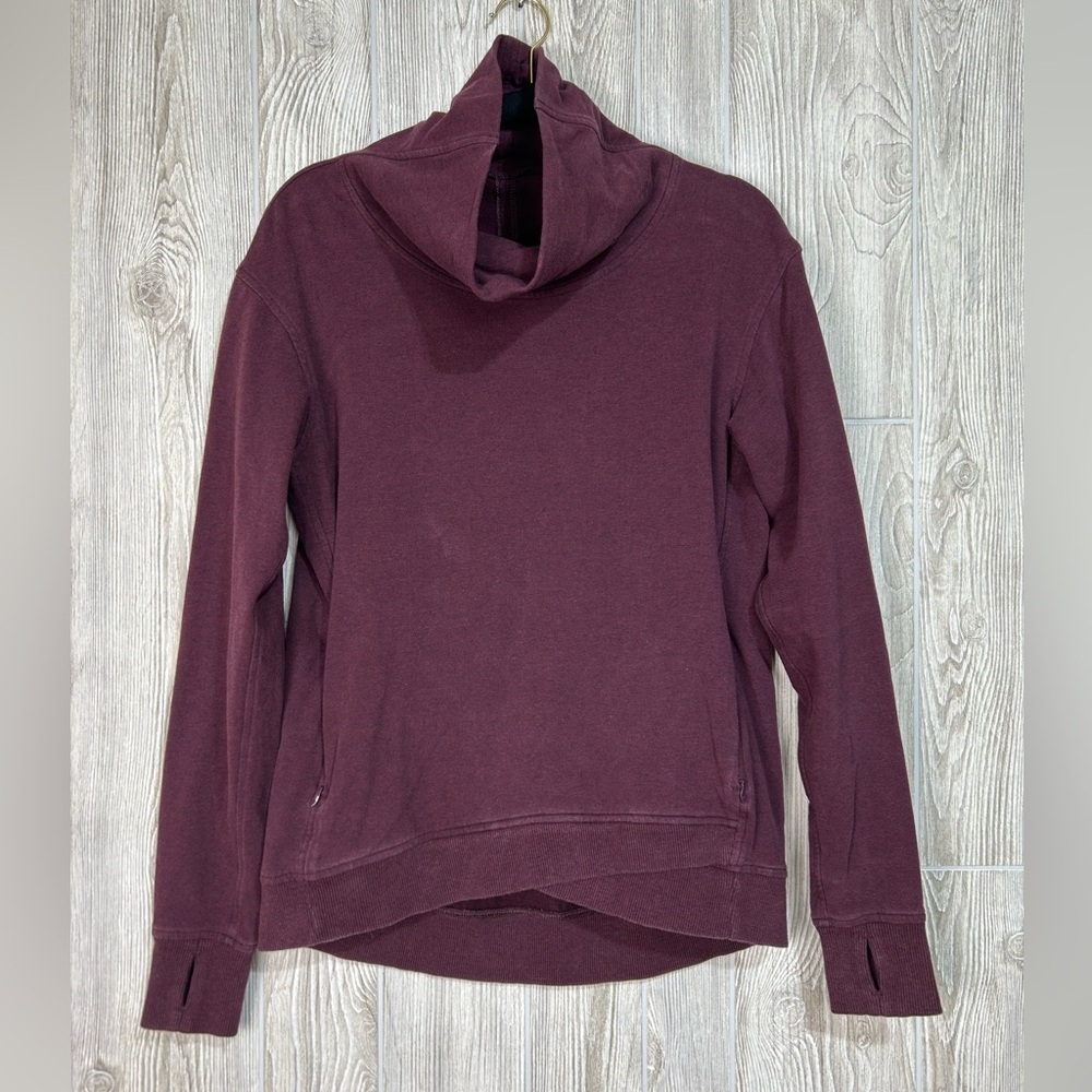 Lululemon On The Double Pullover Heathered Bordeaux Drama Sweatshirt Size 8